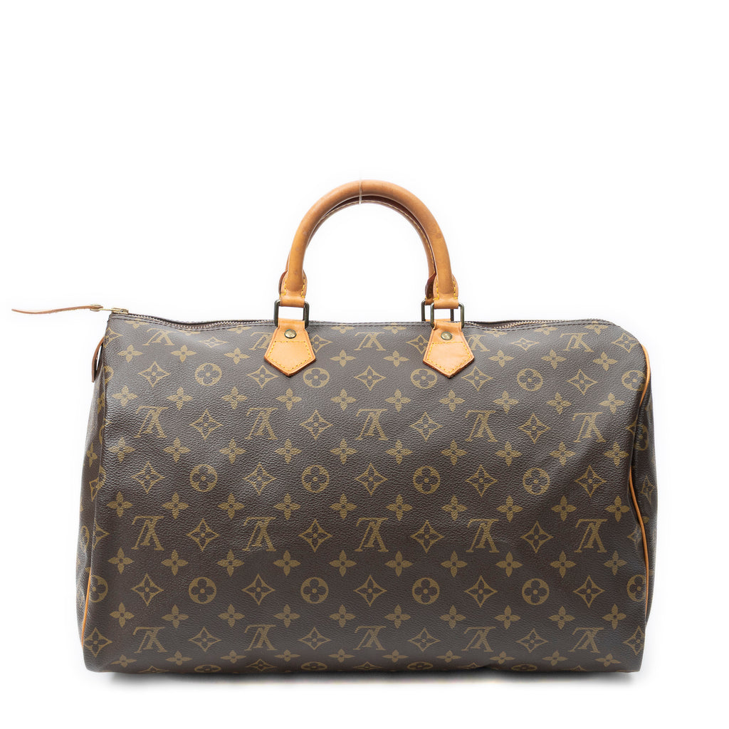 Handbag Speedy 40 Brown Monogram Canvas