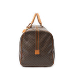 Travel Bag Vintage Large Travel Boston Brown Macadam Coated Canvas