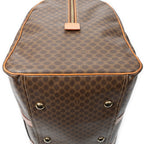 Travel Bag Vintage Large Travel Boston Brown Macadam Coated Canvas