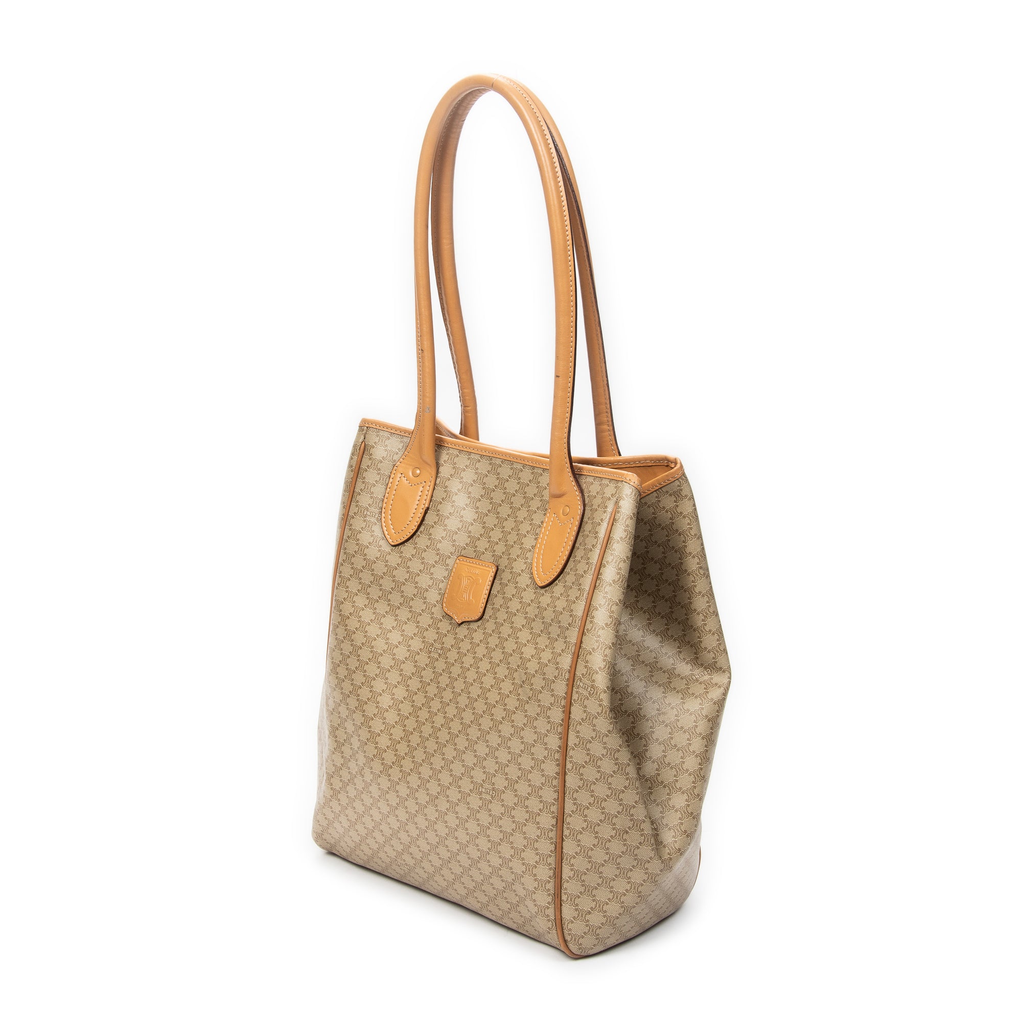 Shoulder Bag Vertical Shopping Tote Beige Macadam Coated Canvas