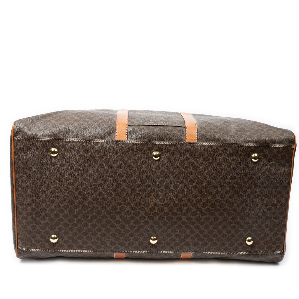 Travel Bag Vintage Extra Large Travel Boston Brown Macadam Coated Canvas