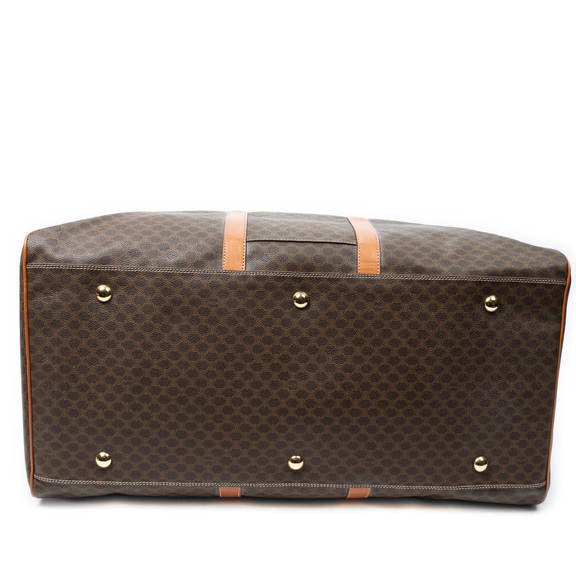 Travel Bag Vintage Extra Large Travel Boston Brown Macadam Coated Canvas