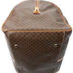 Travel Bag Vintage Extra Large Travel Boston Brown Macadam Coated Canvas