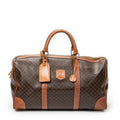 Travel Bag Vintage Medium Travel Boston Brown Macadam Coated Canvas