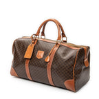 Travel Bag Vintage Medium Travel Boston Brown Macadam Coated Canvas