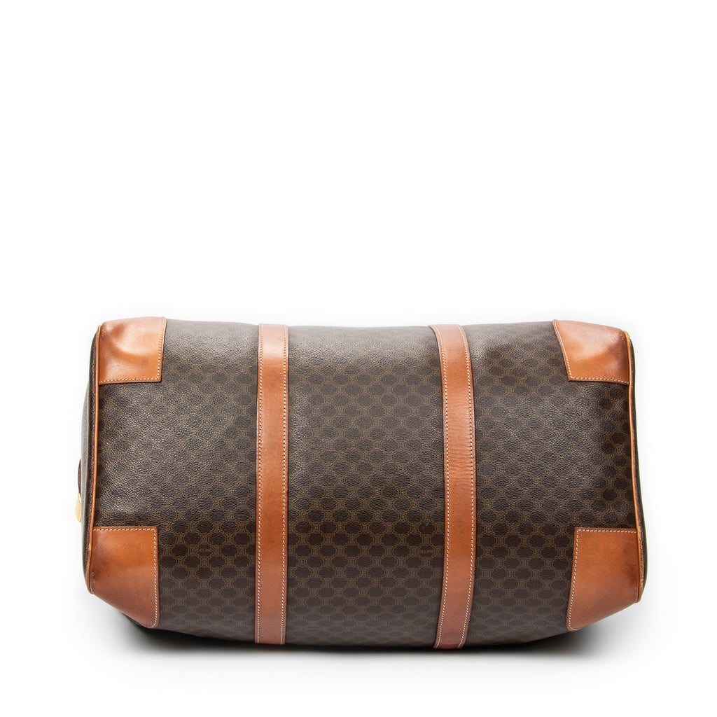 Travel Bag Vintage Medium Travel Boston Brown Macadam Coated Canvas