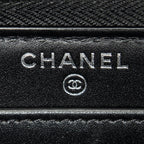 Wallet CC Zip Around Wallet Black Quilted Patent Leather