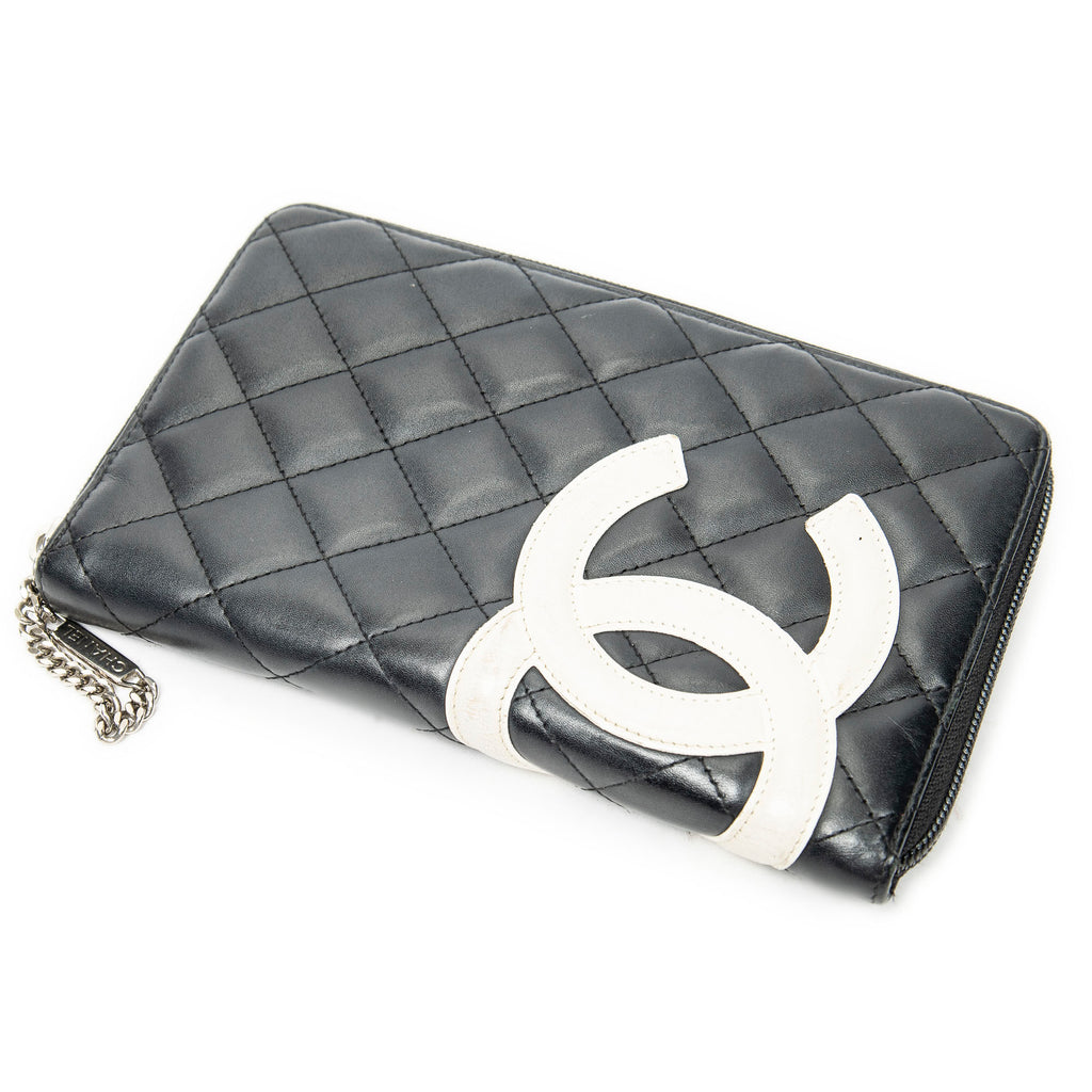 Wallet Cambon Ligne Zip Organizer Wallet Black Quilted Lambskin Leather