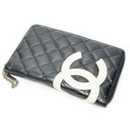 Wallet Cambon Ligne Zip Organizer Wallet Black Quilted Lambskin Leather