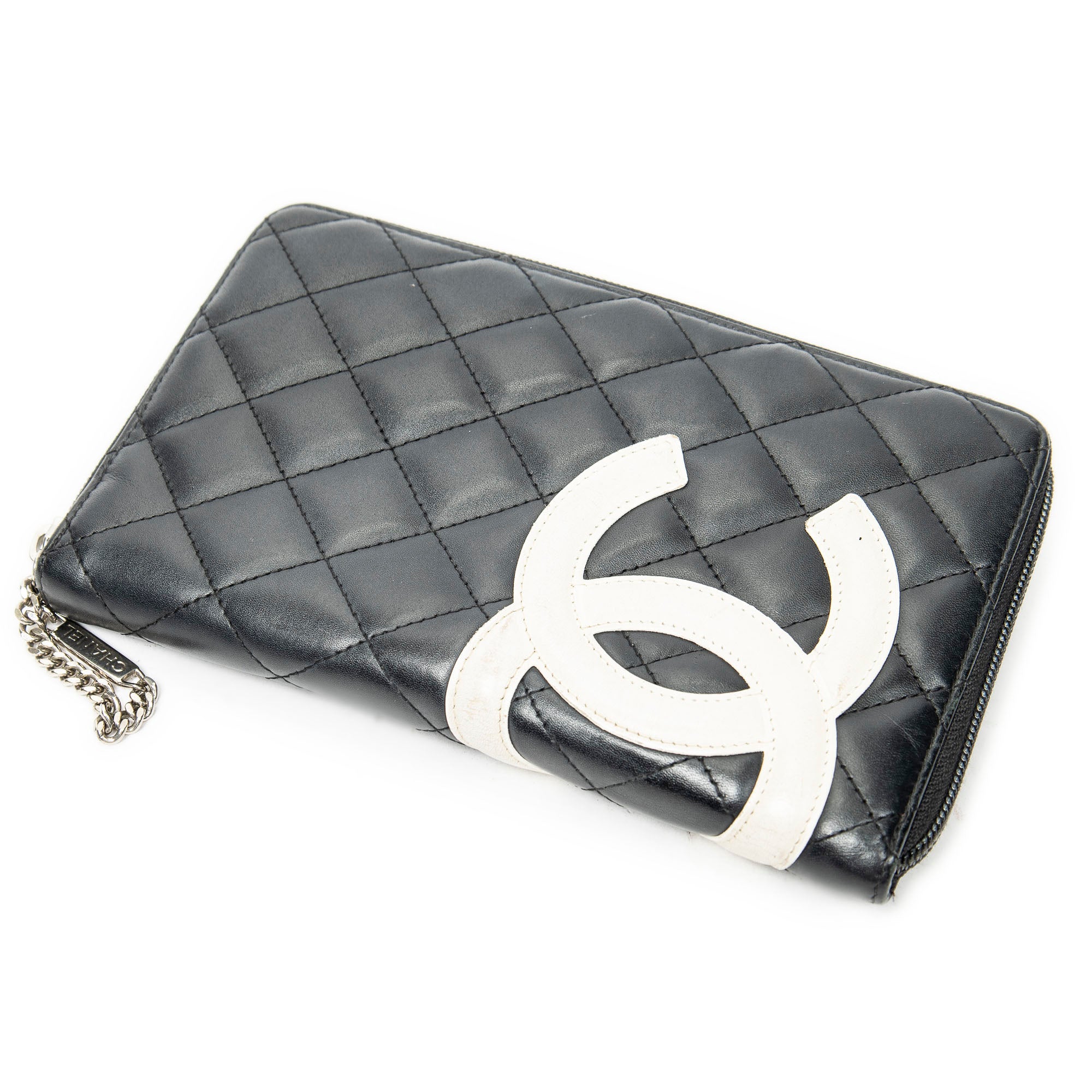 Wallet Cambon Ligne Zip Organizer Wallet Black Quilted Lambskin Leather