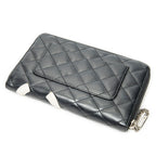 Wallet Cambon Ligne Zip Organizer Wallet Black Quilted Lambskin Leather