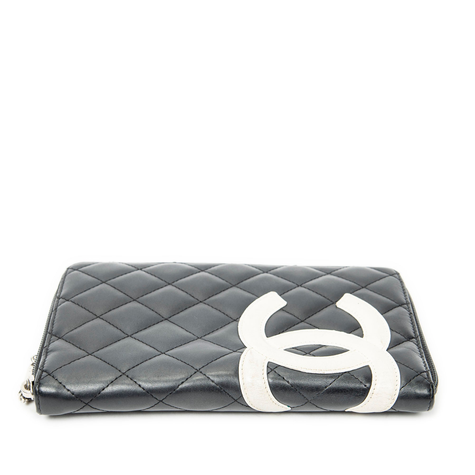 Wallet Cambon Ligne Zip Organizer Wallet Black Quilted Lambskin Leather