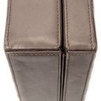 Shoulder Bag Vintage CC Square Box Bag Brown Quilted Chevron Leather