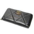 Wallet 19 Zip Around Wallet Black Quilted Lambskin Leather