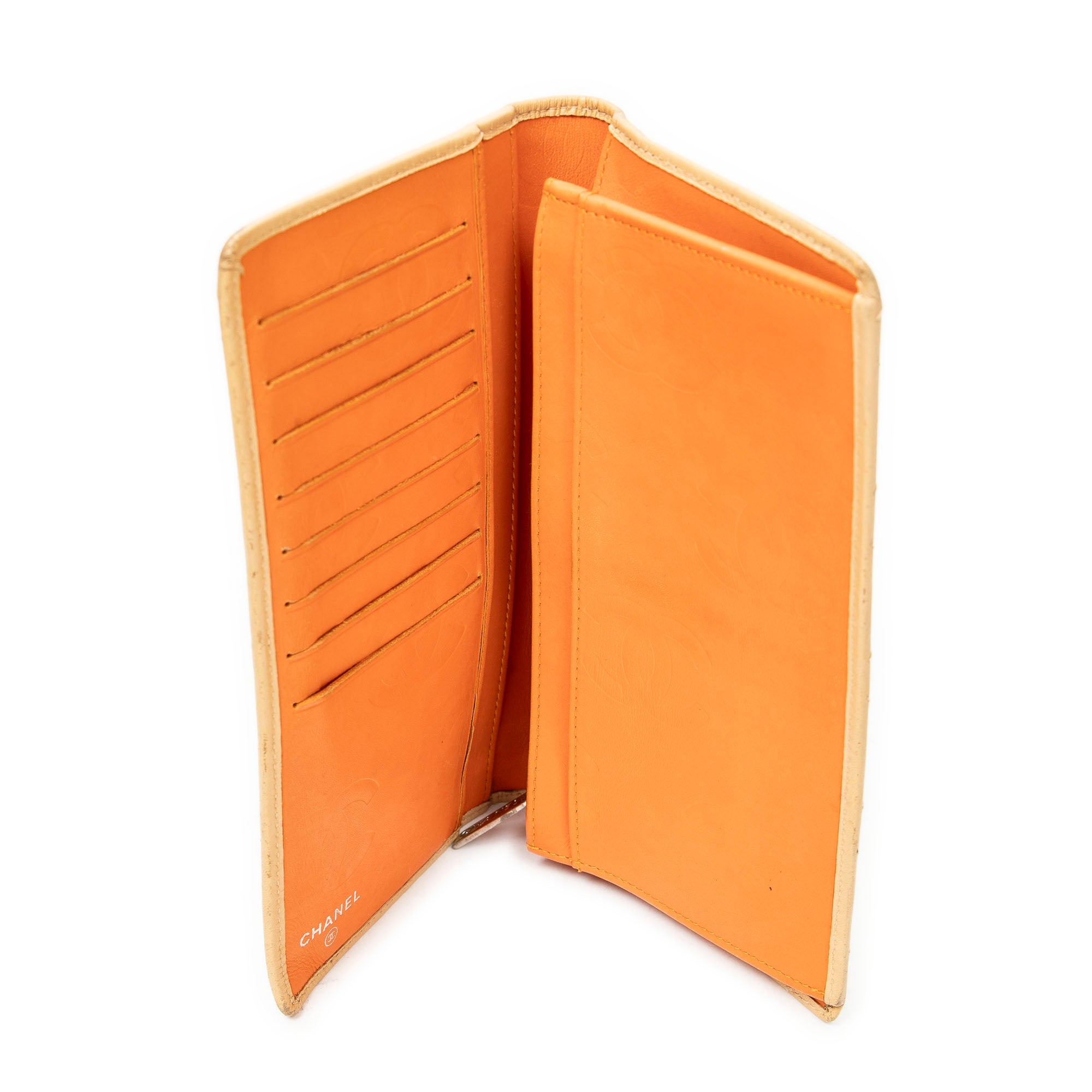 Wallet Cambon Ligne Bifold Wallet Beige Quilted Lambskin Leather