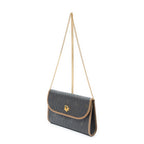 Shoulder Bag Vintage Mini Chain Flap Dark Grey Honeycomb Coated Canvas