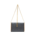 Shoulder Bag Vintage Mini Chain Flap Dark Grey Honeycomb Coated Canvas