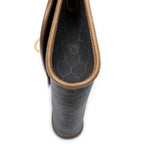 Shoulder Bag Vintage Mini Chain Flap Dark Grey Honeycomb Coated Canvas