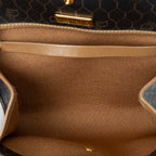 Shoulder Bag Vintage Mini Chain Flap Dark Grey Honeycomb Coated Canvas