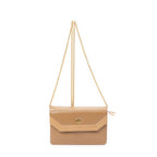Shoulder Bag Vintage Mini Chain Crossbody Tan Pebbled Leather