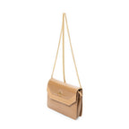 Shoulder Bag Vintage Mini Chain Crossbody Tan Pebbled Leather