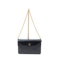 Shoulder Bag Vintage Mini Chain Crossbody Black Pebbled Leather