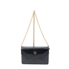Shoulder Bag Vintage Mini Chain Crossbody Black Pebbled Leather