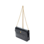 Shoulder Bag Vintage Mini Chain Crossbody Black Pebbled Leather