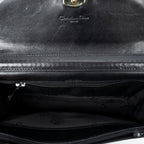 Shoulder Bag Vintage Mini Chain Crossbody Black Pebbled Leather