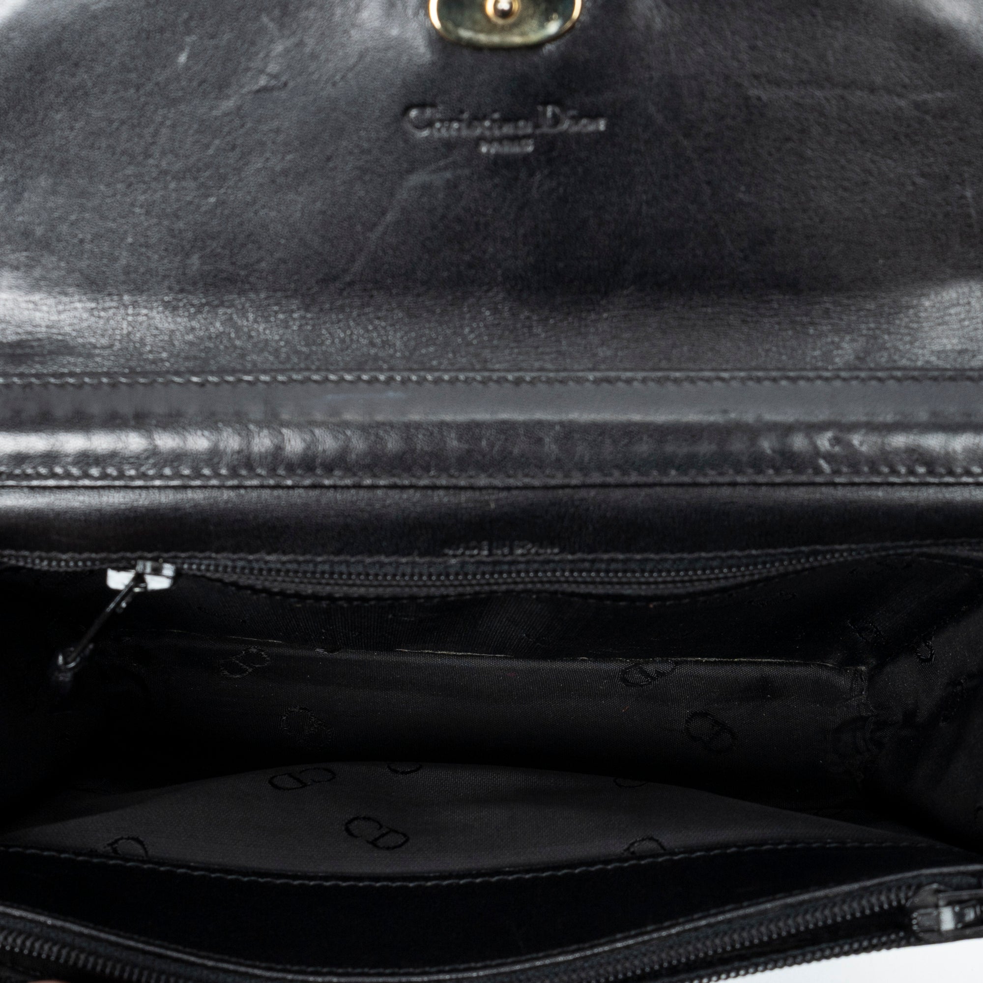 Shoulder Bag Vintage Mini Chain Crossbody Black Pebbled Leather