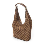 Shoulder Bag Vintage Zip Hobo Brown Monogrammed Canvas