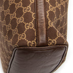 Shoulder Bag Vintage Zip Hobo Brown Monogrammed Canvas
