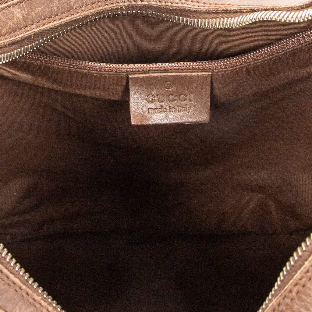 Shoulder Bag Vintage Zip Hobo Brown Monogrammed Canvas