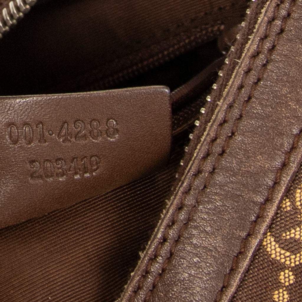 Shoulder Bag Vintage Zip Hobo Brown Monogrammed Canvas