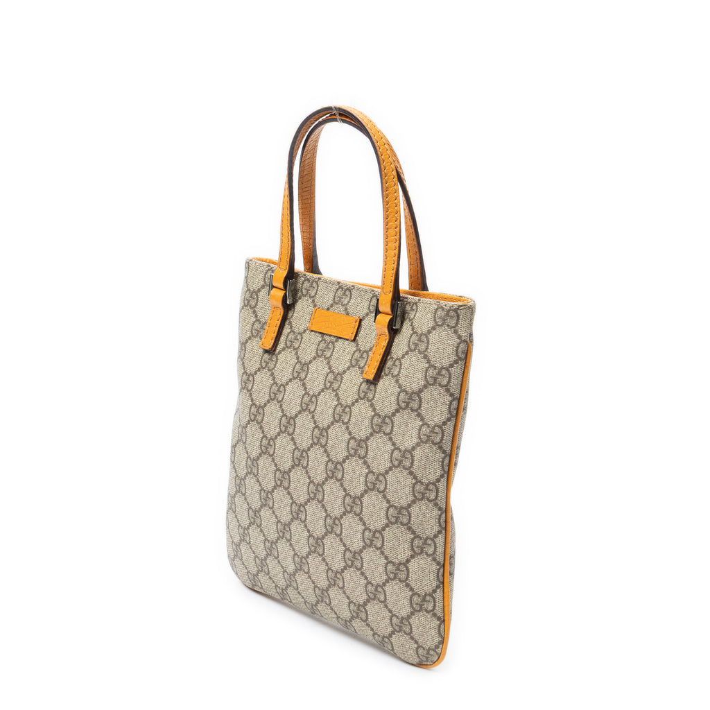 Handbag Mini Vertical Tote Beige Supreme Coated Canvas