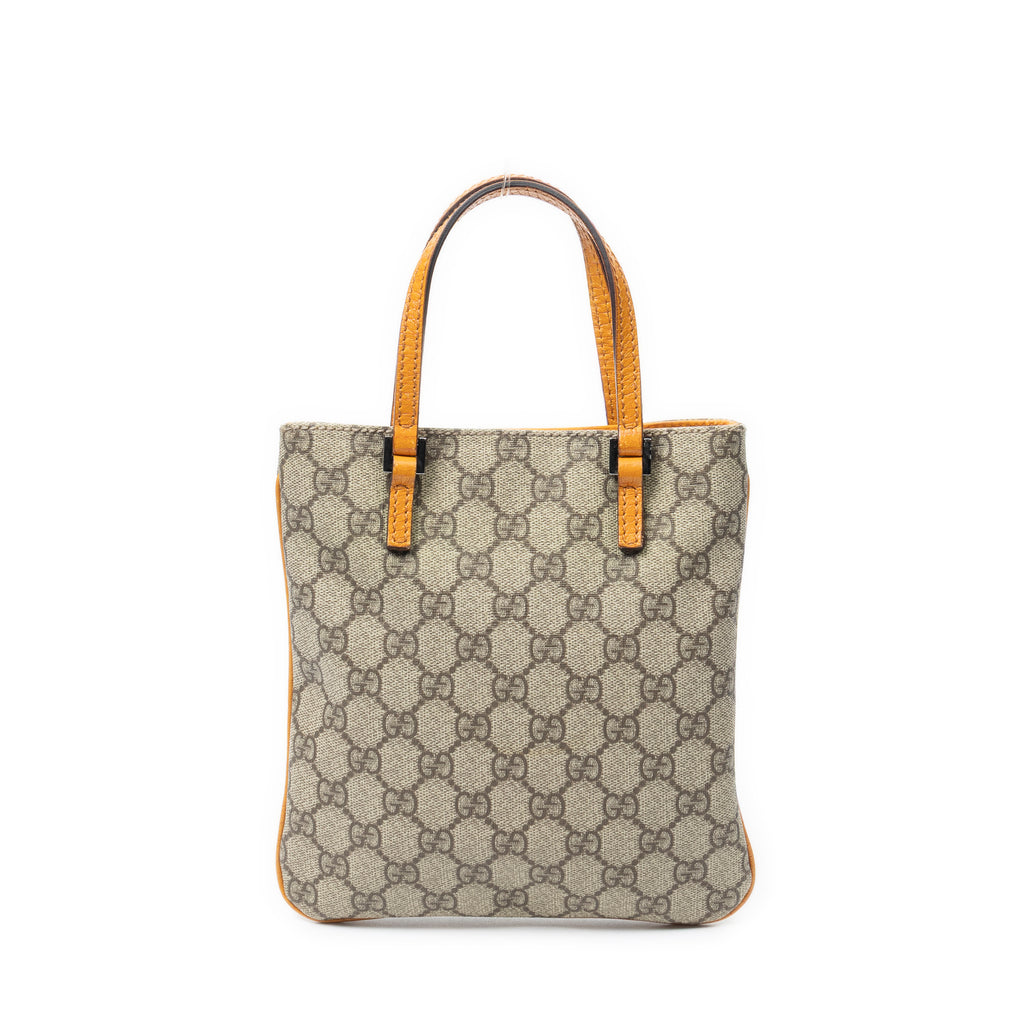 Handbag Mini Vertical Tote Beige Supreme Coated Canvas