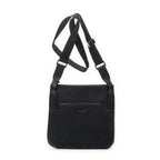 Shoulder Bag Front Slip Pocket Crossbody Black Monogrammed Canvas