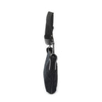 Shoulder Bag Front Slip Pocket Crossbody Black Monogrammed Canvas