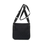 Shoulder Bag Front Slip Pocket Crossbody Black Monogrammed Canvas