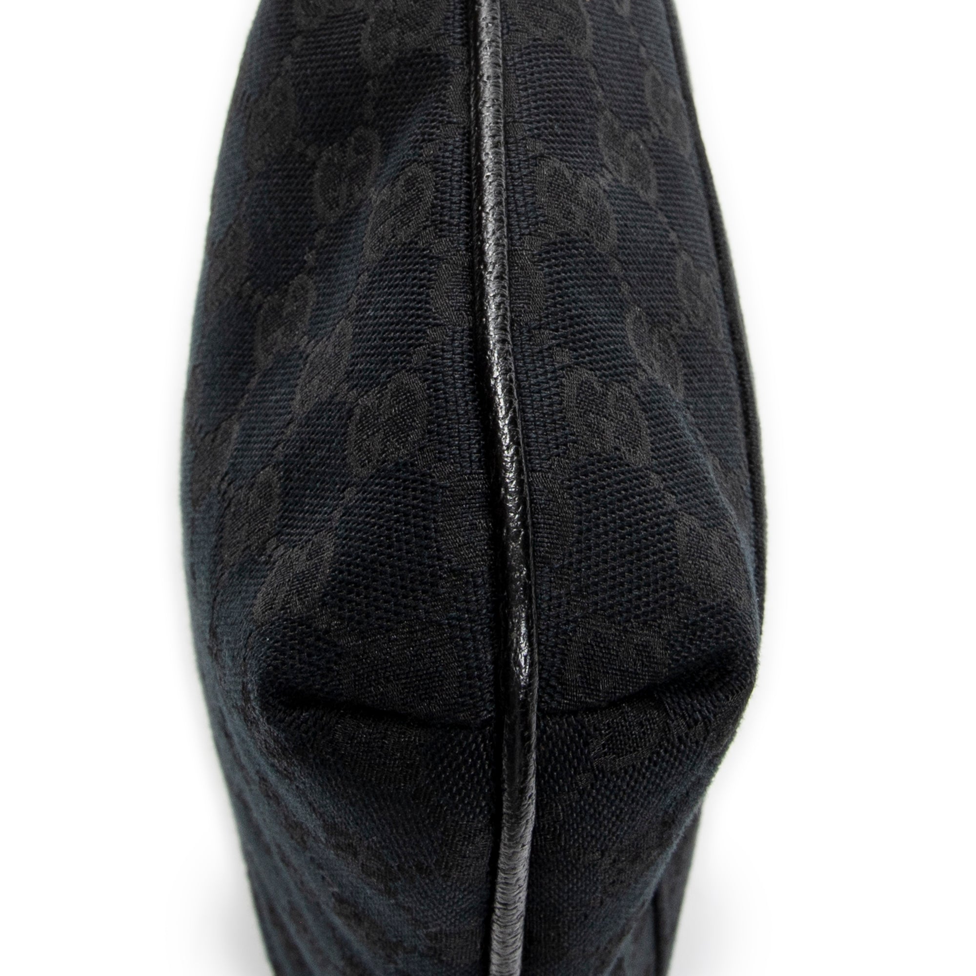 Shoulder Bag Front Slip Pocket Crossbody Black Monogrammed Canvas