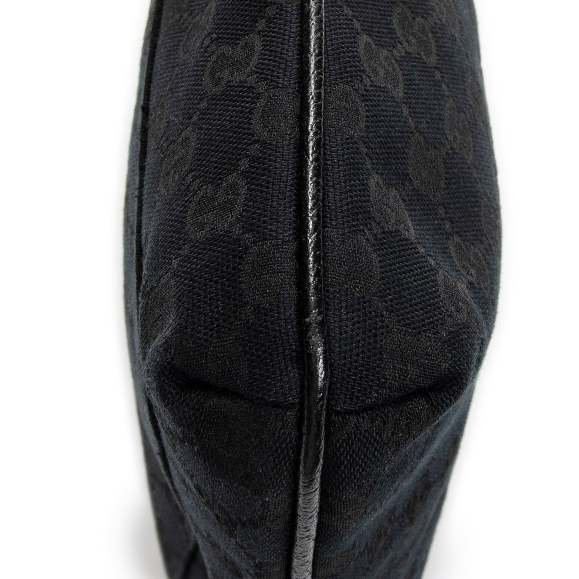 Shoulder Bag Front Slip Pocket Crossbody Black Monogrammed Canvas