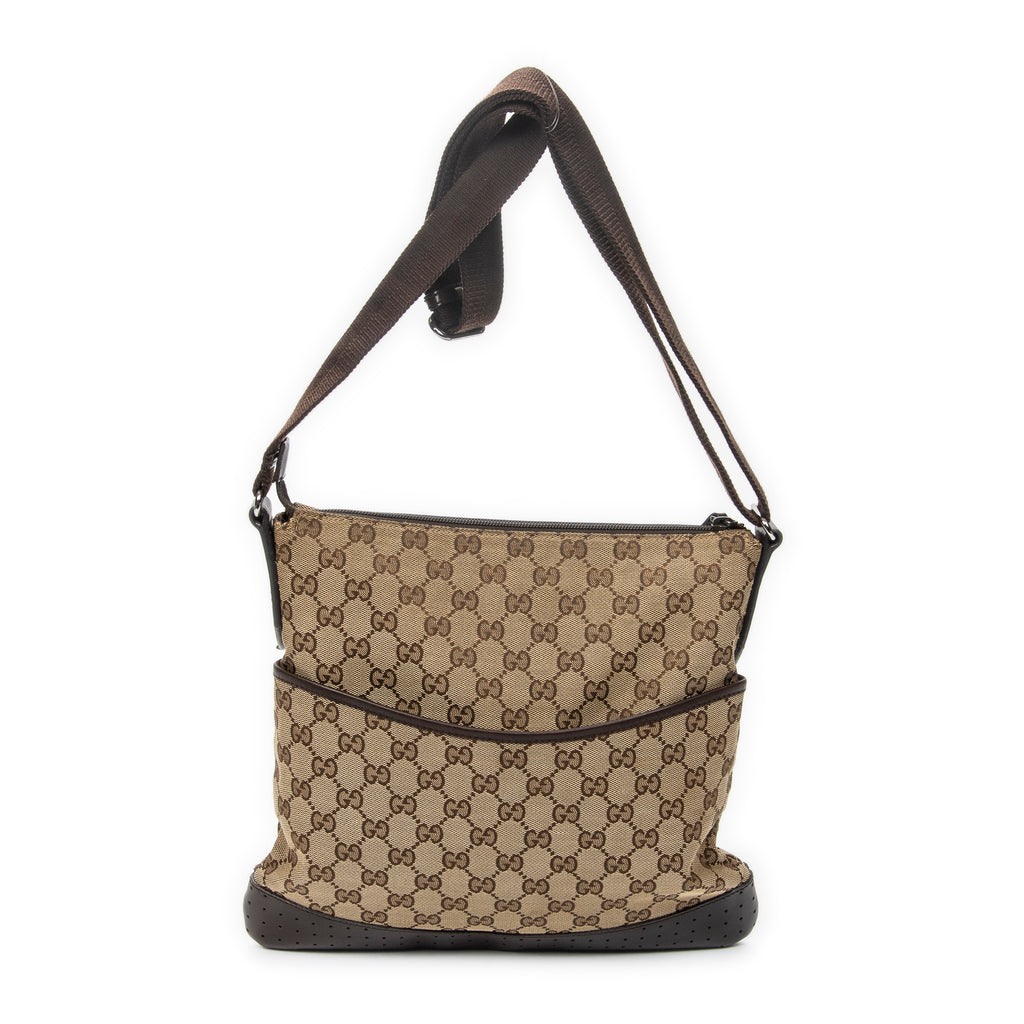 Shoulder Bag Medium Messenger Beige Monogrammed Canvas