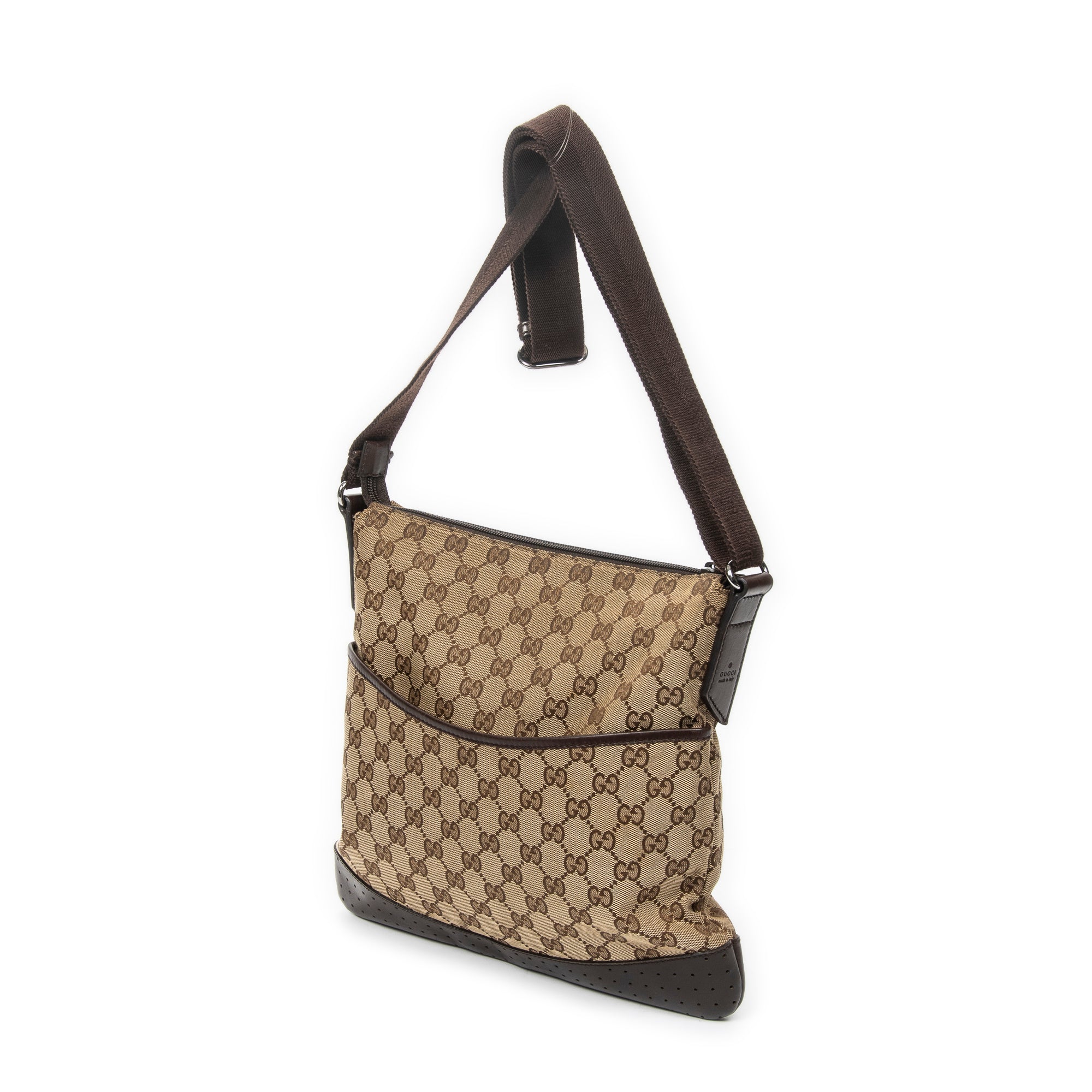 Shoulder Bag Medium Messenger Beige Monogrammed Canvas