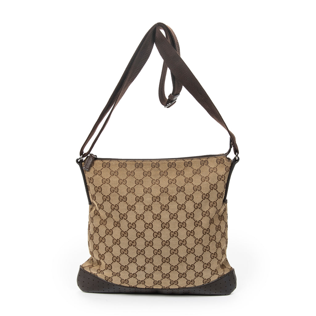 Shoulder Bag Medium Messenger Beige Monogrammed Canvas