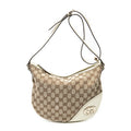 Shoulder Bag Medium New Britt Half Moon Crossbody Beige Monogrammed Canvas