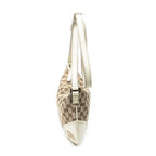 Shoulder Bag Medium New Britt Half Moon Crossbody Beige Monogrammed Canvas