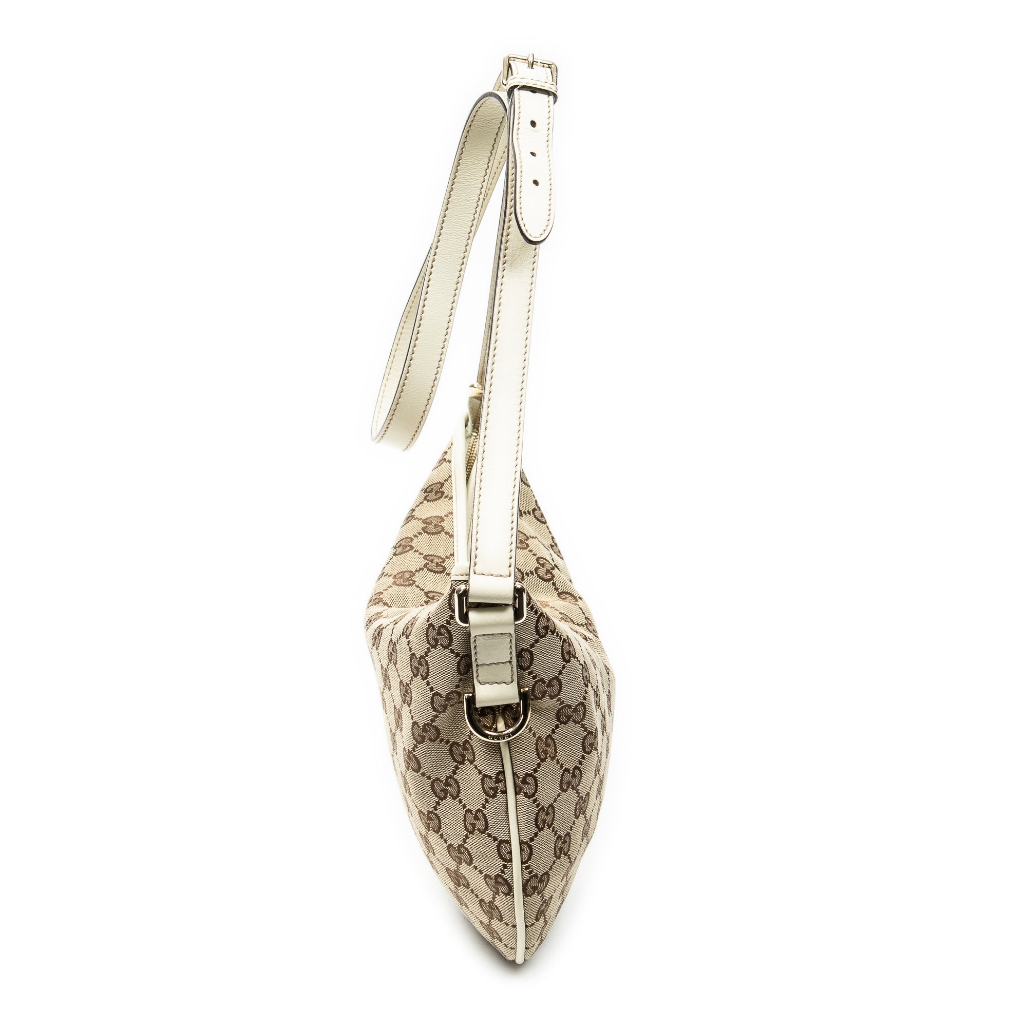Shoulder Bag Medium New Britt Half Moon Crossbody Beige Monogrammed Canvas