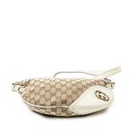 Shoulder Bag Medium New Britt Half Moon Crossbody Beige Monogrammed Canvas