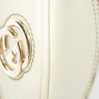 Shoulder Bag Medium New Britt Half Moon Crossbody Beige Monogrammed Canvas