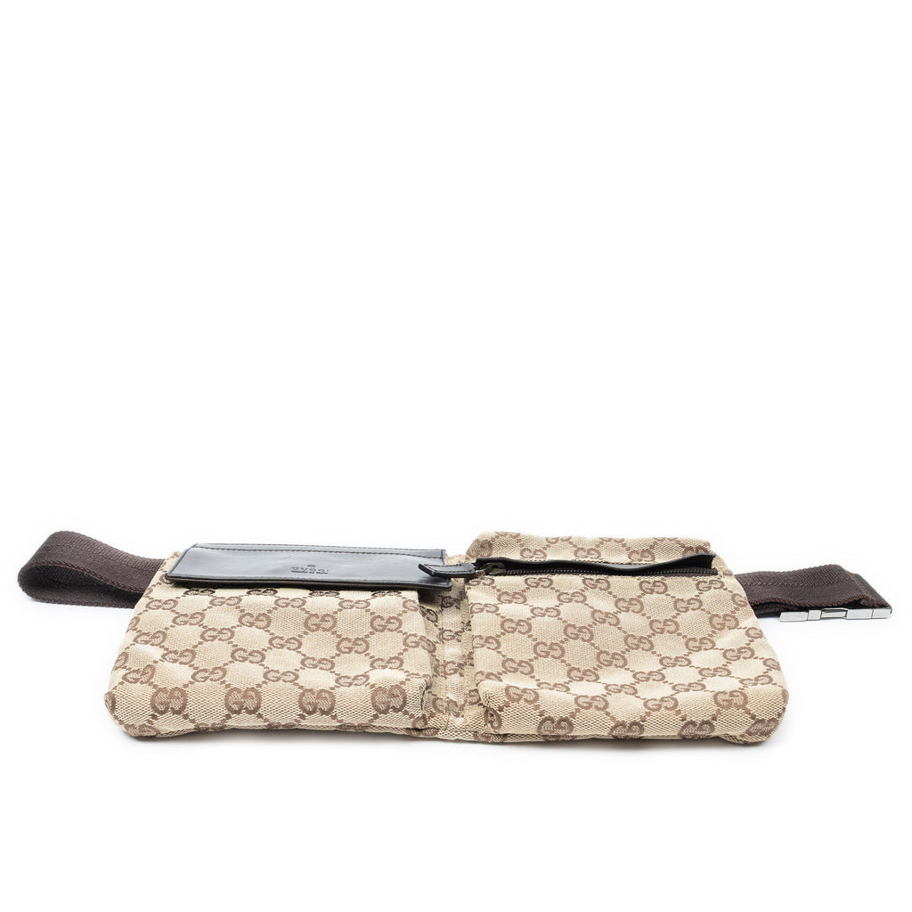 Shoulder Bag Waist Pouch Dark Brown Monogrammed Canvas